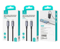USAMS Kabel USB-C na USB-C 60W 1,2m Fast Charging stalowy - 1569047 - zdjęcie 4
